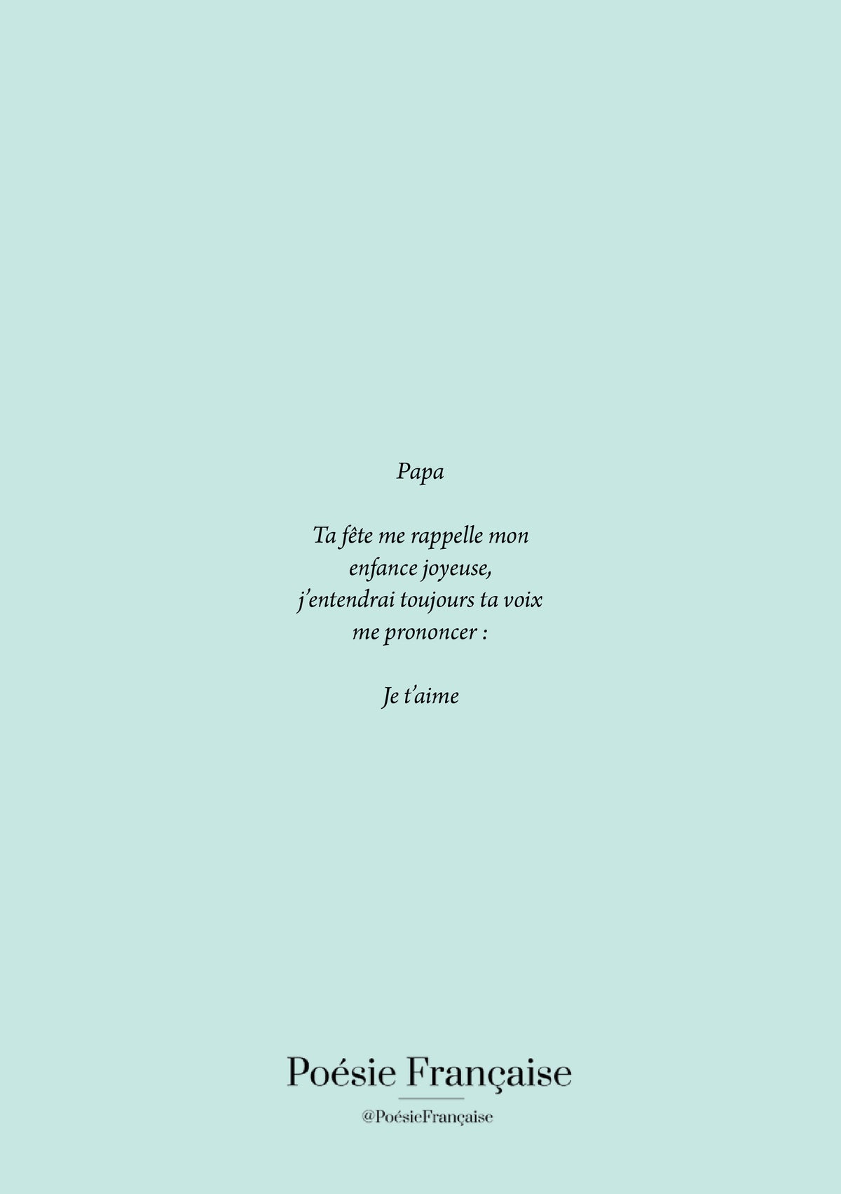 Carte Papa Je t'aime