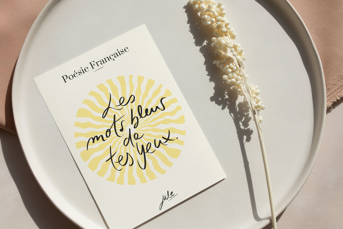 Carte Les mots bleus de tes yeux