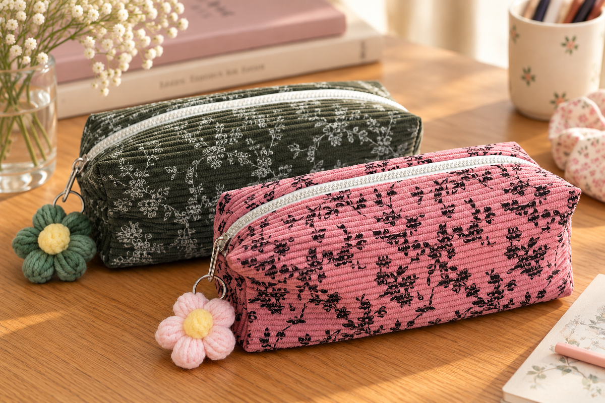 Trousse en Velours Côtelé Liberty