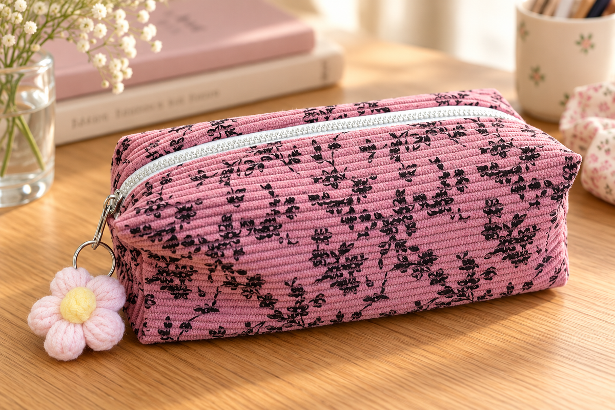 Trousse en Velours Côtelé Liberty