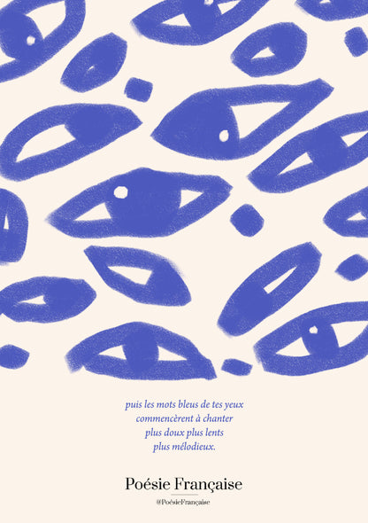 Card "the blue words of your eyes"